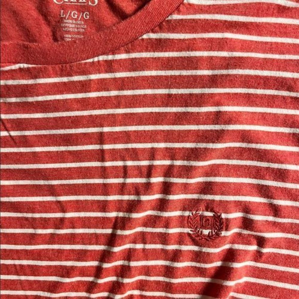 Chaps men’s large short‎ sleeve shirt red/white stripes - Picture 3 of 3